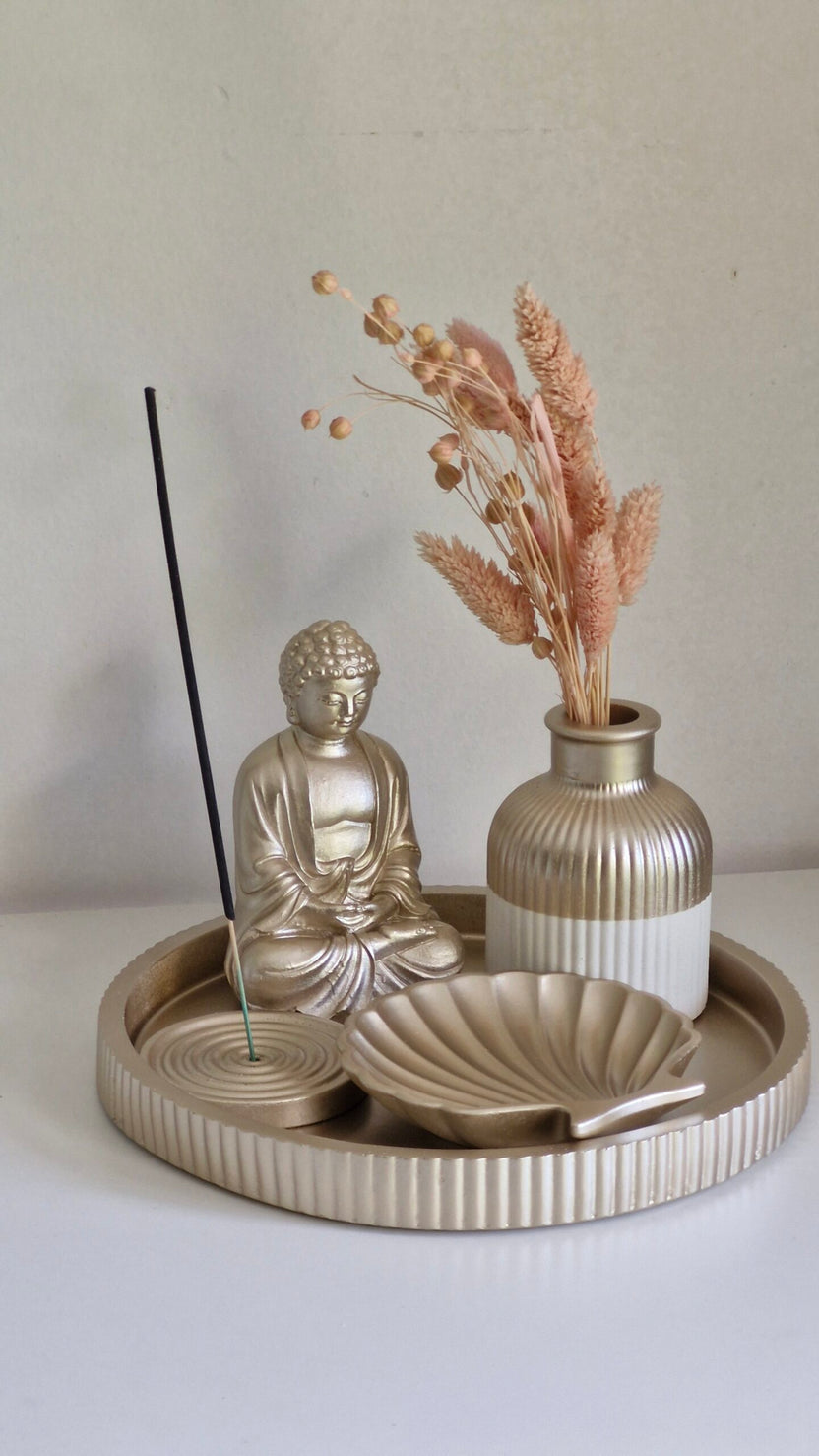 Ribbed Plate Buddha Blessing Kit House Warming Gift