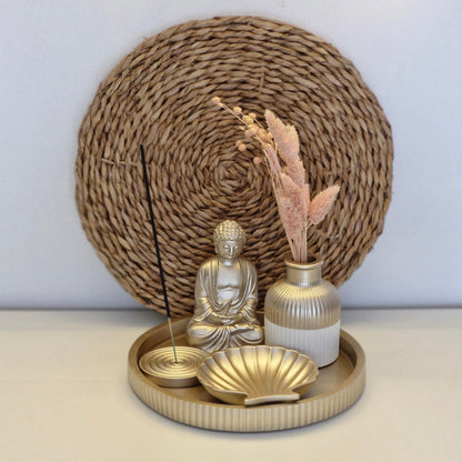 Ribbed Plate Buddha Blessing Kit House Warming Gift