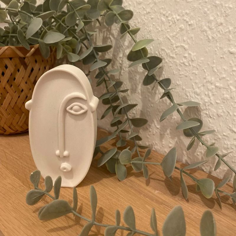 Minimalist Abstract Face Sculptures Set | Modern Table Decor