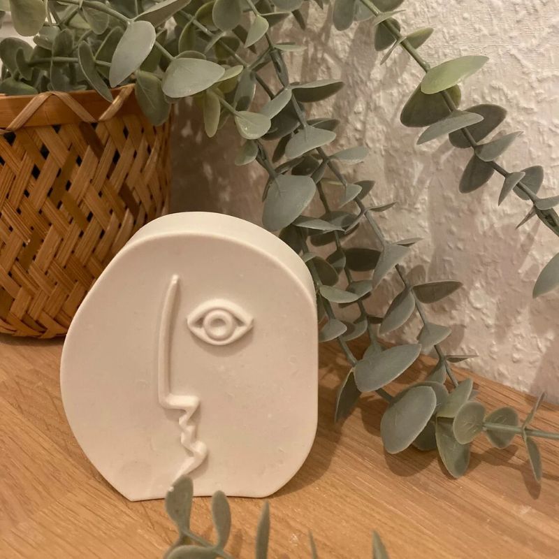 Minimalist Abstract Face Sculptures Set | Modern Table Decor