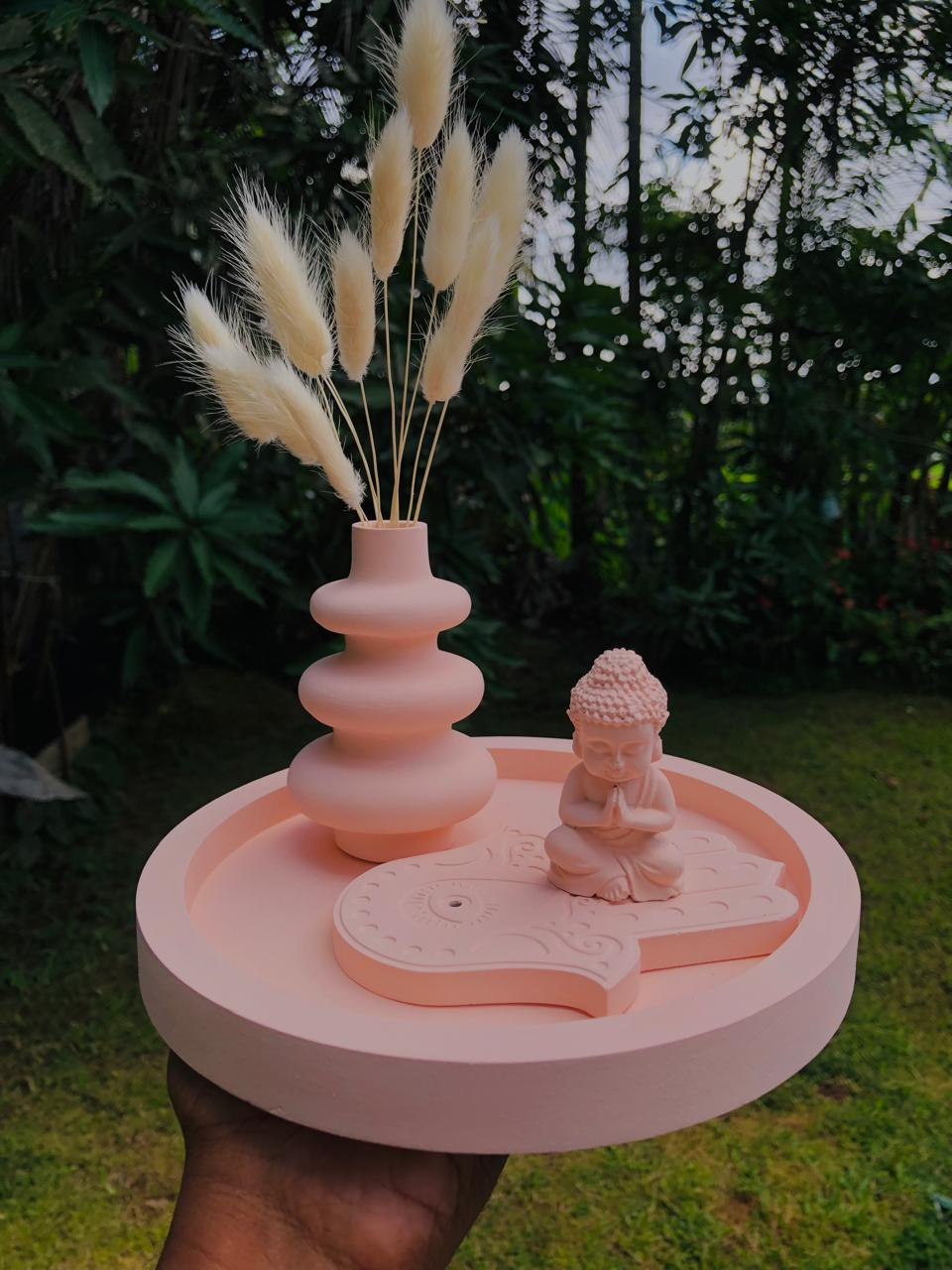 Buddha statue with & Hamsa Ritual Tray Set